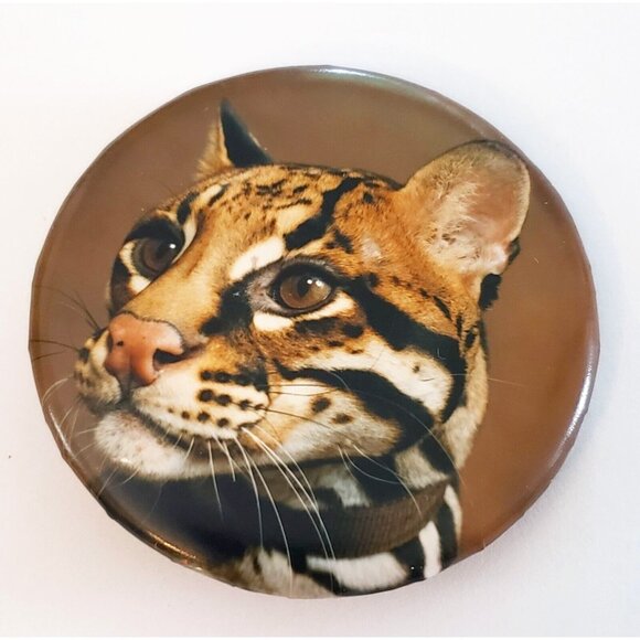 Ocelot Wild Cat Pinback Button Pin - Picture 1 of 2